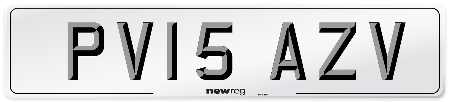 PV15 AZV Number Plate from New Reg